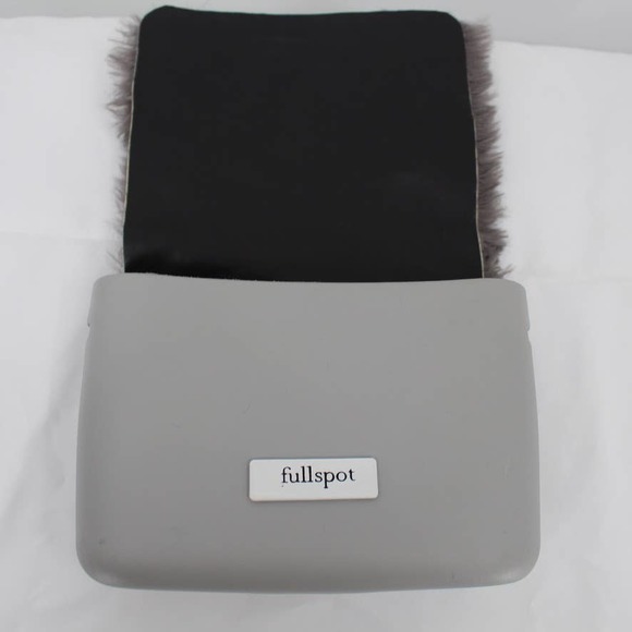 O Bag Italy Eva Compound Handbag Rubber Faux Fur Flap Magnetic Closure Grey Obag - Picture 8 of 10